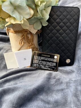 REHAB ~ Authentic Chanel Black Quilted Leather Case / Wallet - 13 Series